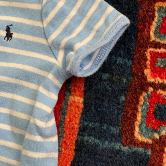 Ralph Lauren Blue Striped Romper. Size 6 mo - Picture 5 of 6